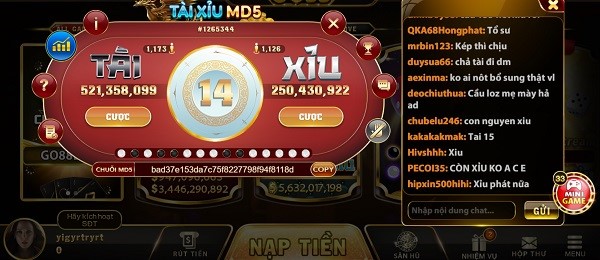 Tài Xỉu MD5 Minh Bạch Giải Trí Hấp Dẫn Tại Cổng Game Go88