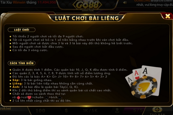 Kinh nghiệm đánh liêng tại Go88