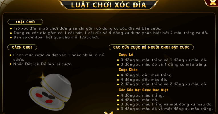 Luật chơi xóc đĩa tại cổng game Go88