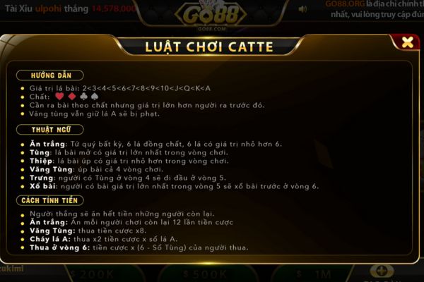 Hướng dẫn cách tham gia trò chơi Catte Go88