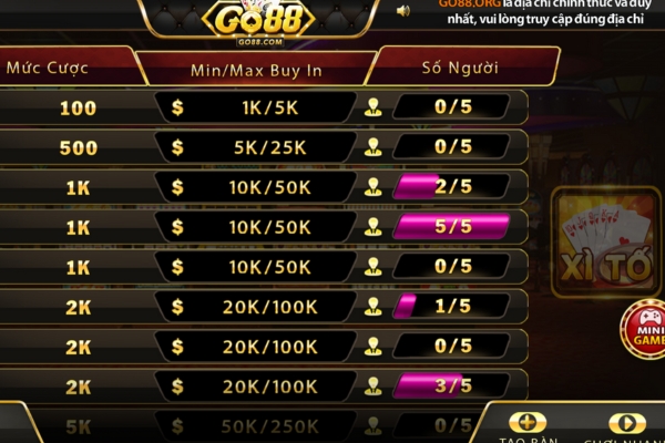 Giới thiệu game bài Xì Tố cổng game Go88